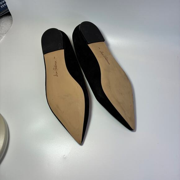 Sam Edelman Black Suede Flats 8 Pointy Quiet Luxury Old Money Elegance - Picture 3 of 4